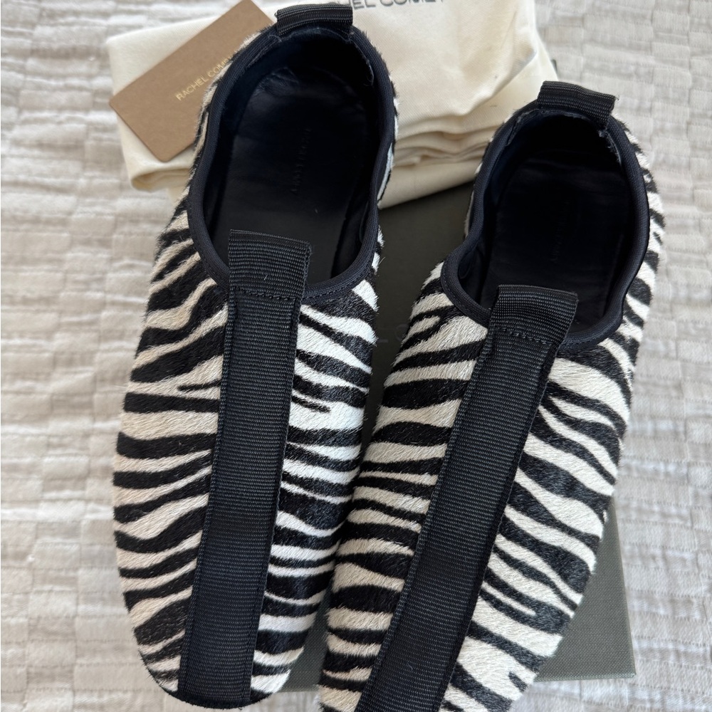 Rachel Comey Zebra Print Slip-On Pony Hair Loafers